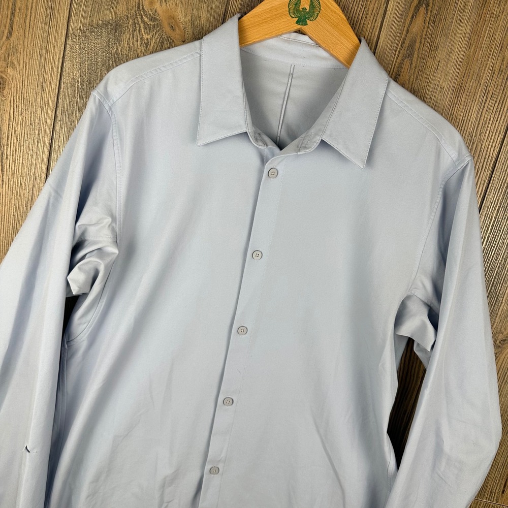 Lululemon Commission Long Sleeve Shirt Light Blue Button Down Technical *READ*